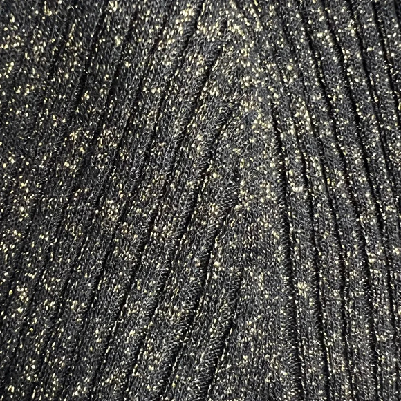 Veronica Beard - Esmeralda Ribbed Black and Gold sparkle knit long sleeve - Picture 7 of 9